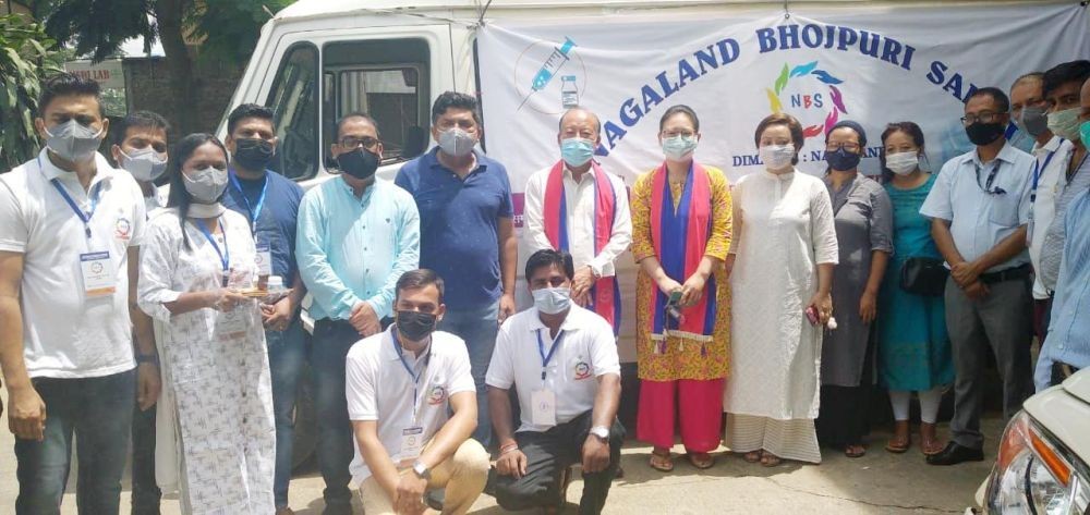 Mobile  service provided  by Bhojpuri  Samaj for outreach vaccination  sessions was launched by Dimapur CMO on July 9.